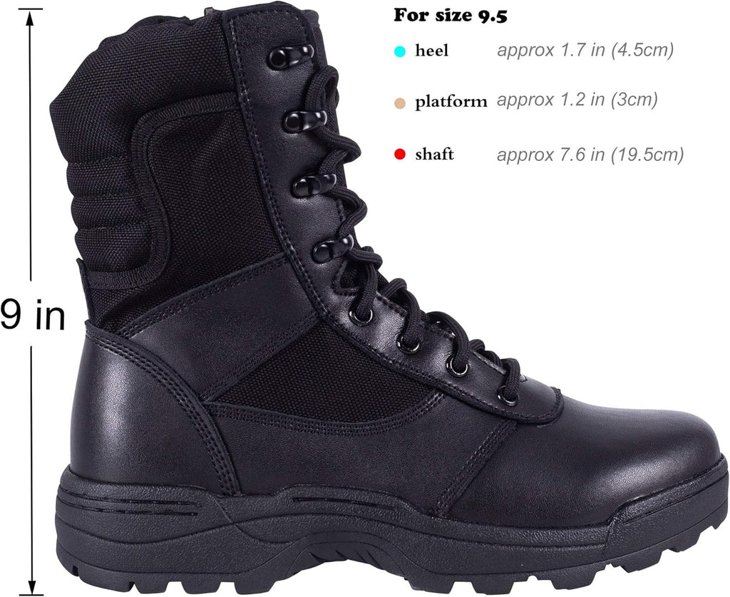 mens military tactical work boots side zipper jungle army combat boots