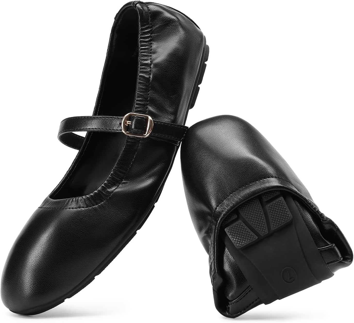 womens ballet flats foldable square toe mary jane flats comfortable slip on dress shoes business casual work mary jane shoes